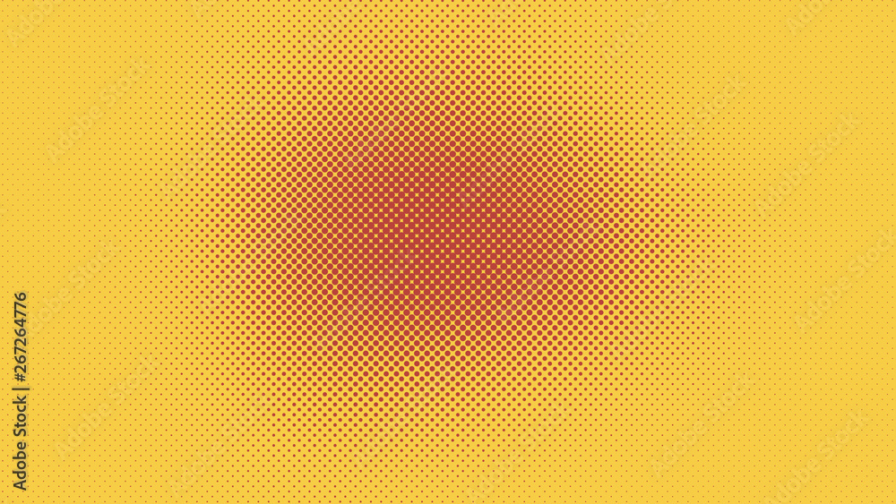 Yellow retro comic pop art background with halftone dots design, vector illustration template Yellow retro comic pop art background with halftone dots design, vector illustration template