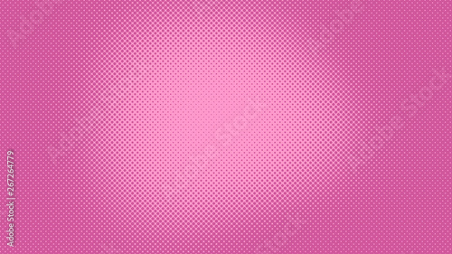 Pink pop art background with dots design, abstract vector illustration in retro comics style