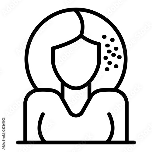 Mite on woman hair icon. Outline mite on woman hair vector icon for web design isolated on white background