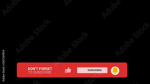 Please don't forget to Subscribe, follow, like and Click the Bell Icon Floating Bar Transparent isolated animation Video