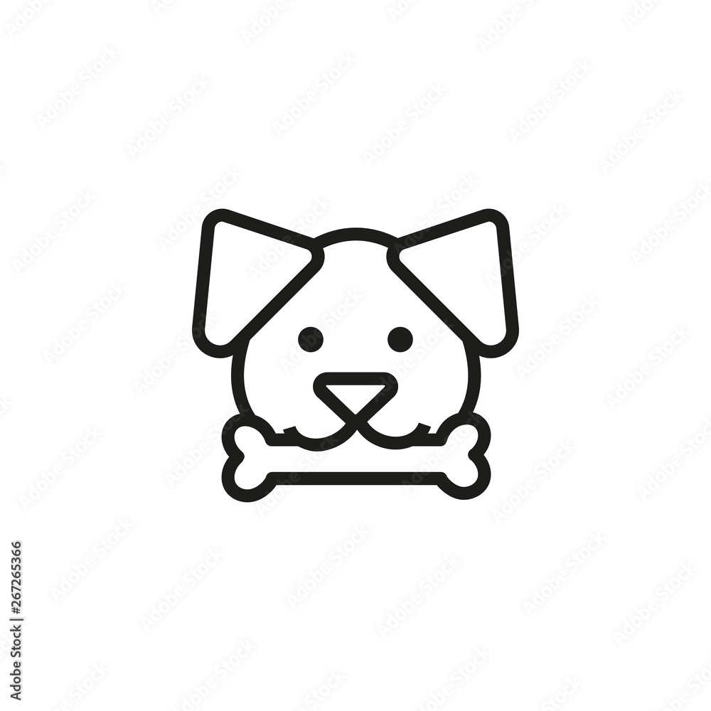 Dog with bone line icon. Domestic dog, pet shop, kennel. Pet concept.  Vector illustration can be used for topics like domestic animals,  veterinary, pet care Stock Vector | Adobe Stock