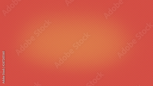 Red pop art background in retro comic style with halftone dots, vector illustration of backdrop with isolated dots