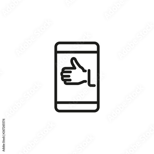 Involvement line icon. Liking, feedback, rating. Viral marketing concept. Vector illustration can be used for topics like social networking, communication, technology