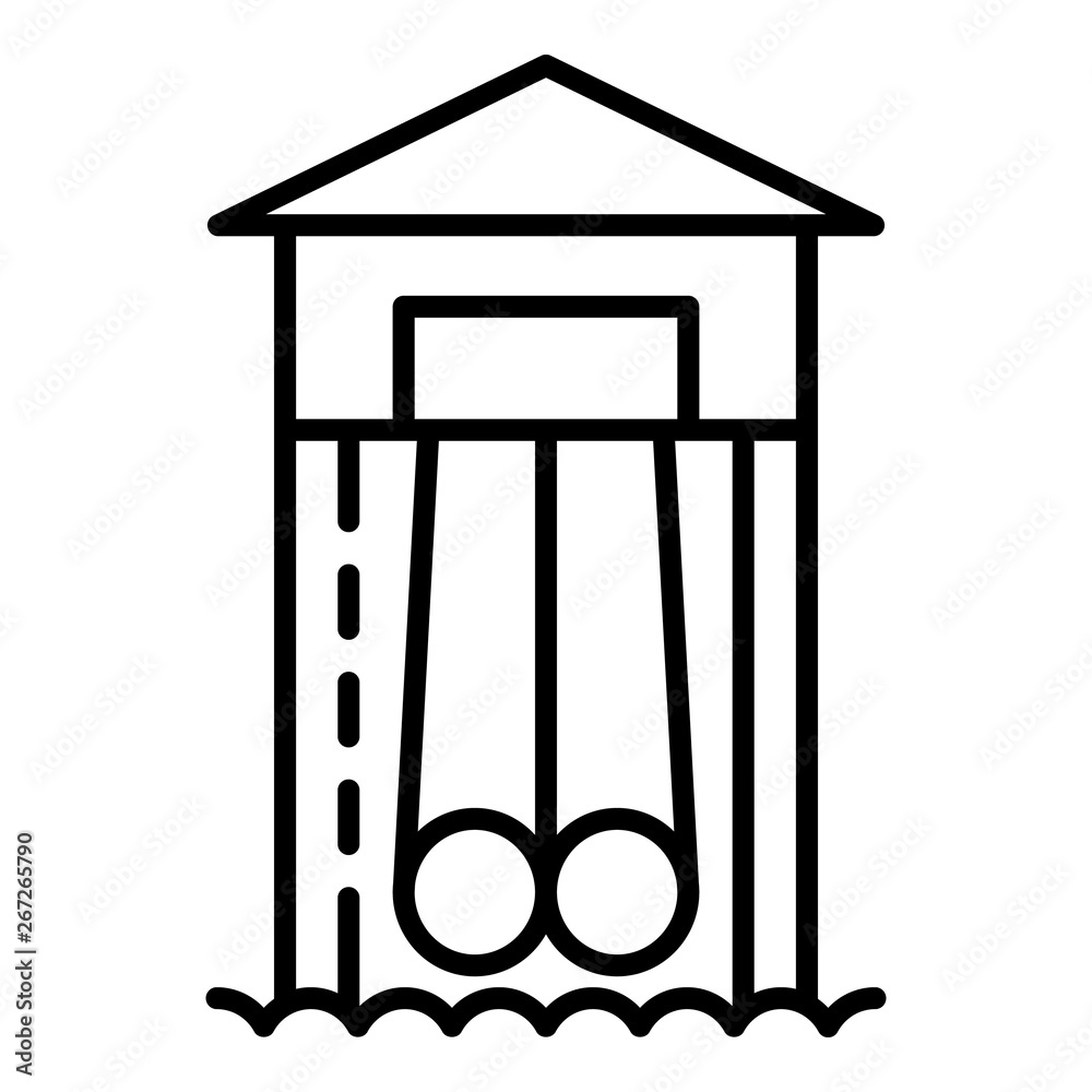 Aquapark double slide icon. Outline aquapark double slide vector icon for web design isolated on white background Aquapark double slide icon. Outline aquapark double slide vector icon for web design isolated on white background