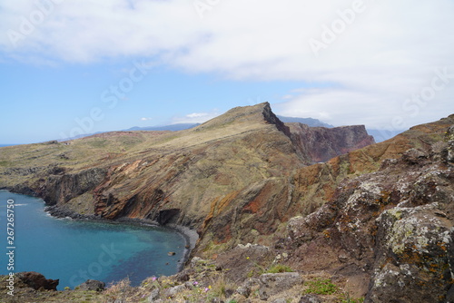 Ponta do Sao Lourenco Madeira landscape in a cloudy summer day