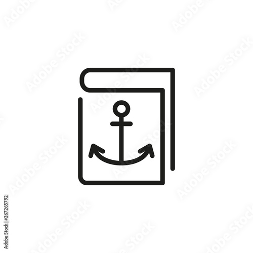 Ship log line icon. Navigation textbook, guidance, sea travel guide. Marine port concept. Vector illustration can be used for topics like tourism, travel, transportation