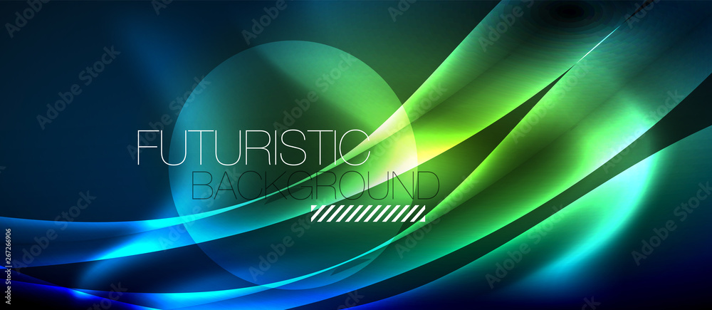 Neon glowing lines, magic energy space light concept, abstract background wallpaper design Neon glowing lines, magic energy space light concept, abstract background wallpaper design