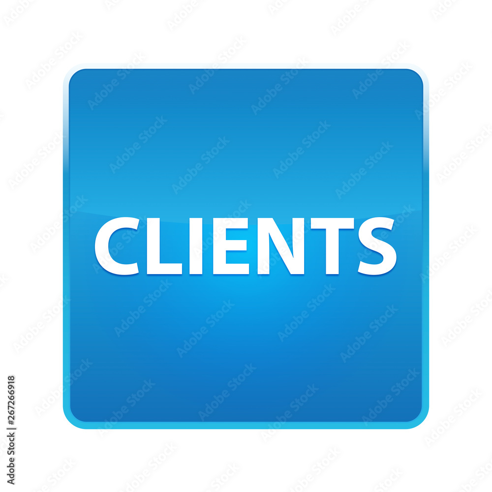 Clients shiny blue square button Clients shiny blue square button