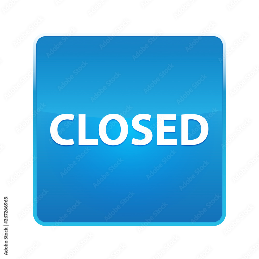 Closed shiny blue square button Closed shiny blue square button