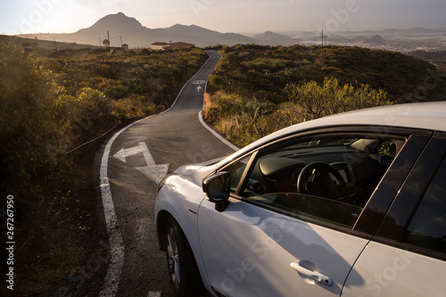 Narrow road at Tenerife, Spain