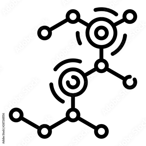 Molecular imbalance icon. Outline molecular imbalance vector icon for web design isolated on white background