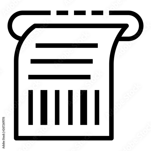 ATM barcode check icon. Outline ATM barcode check vector icon for web design isolated on white background