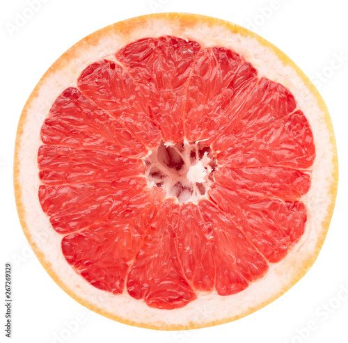 half of red sicilian orange isolated on a white background