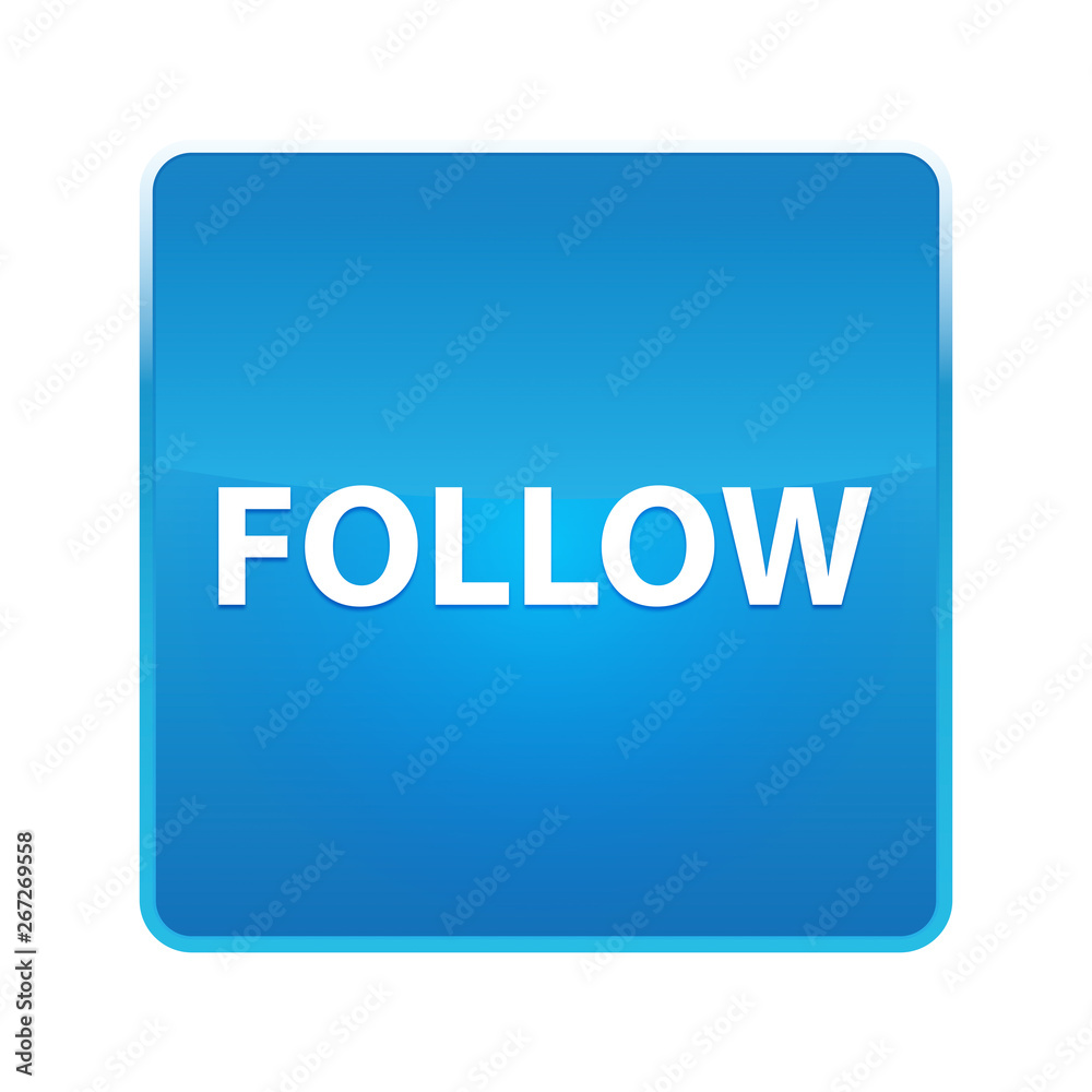 Follow shiny blue square button