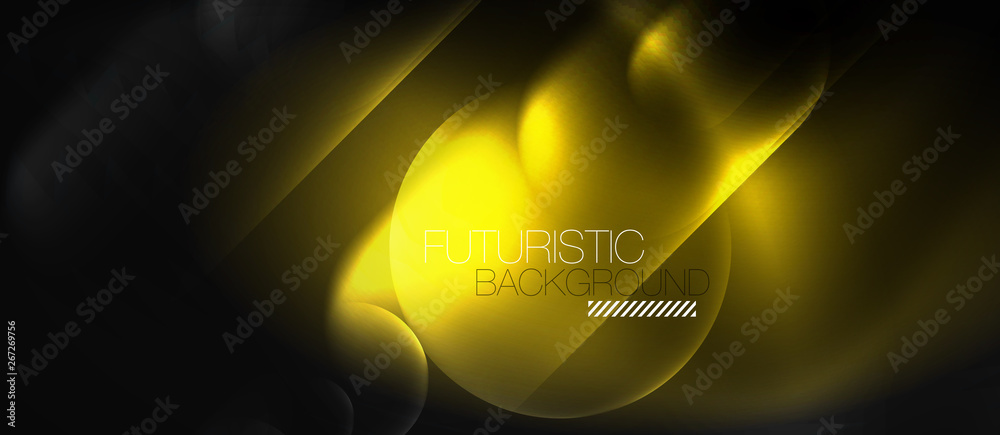 Neon glowing techno lines, hi-tech futuristic abstract background template Neon glowing techno lines, hi-tech futuristic abstract background template