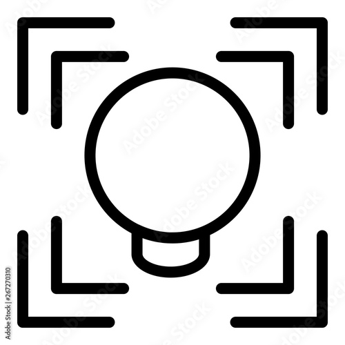 Face detection frame icon. Outline face detection frame vector icon for web design isolated on white background