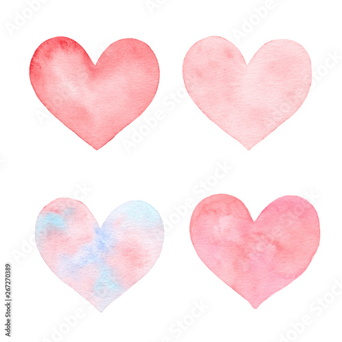 Watercolor hearts 1