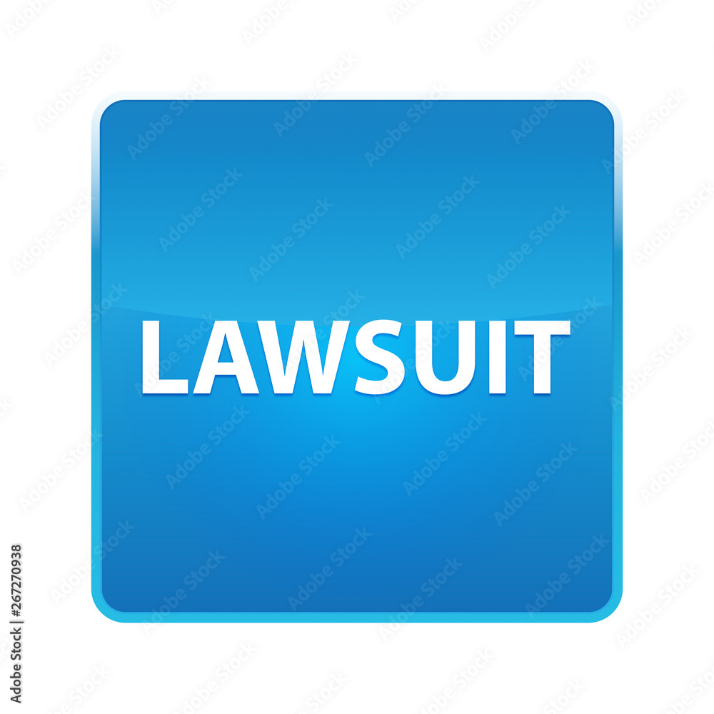 Lawsuit shiny blue square button Lawsuit shiny blue square button