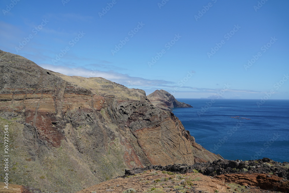 Ponta do Sao Lourenco Madeira landscape in a cloudy summer day