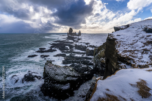 Rocks in ocean in Iceland