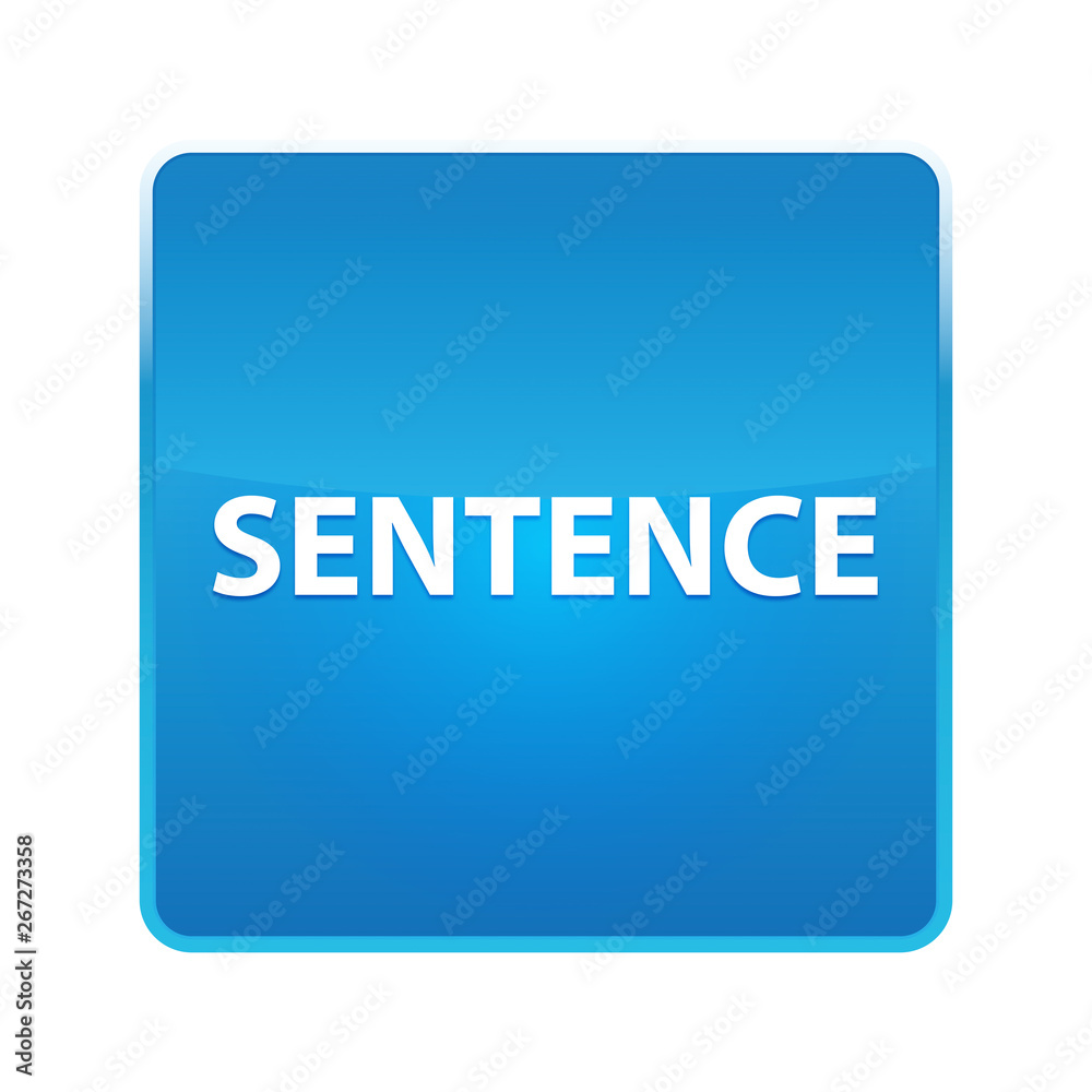 Sentence shiny blue square button Sentence shiny blue square button