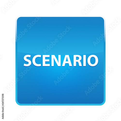 Scenario shiny blue square button