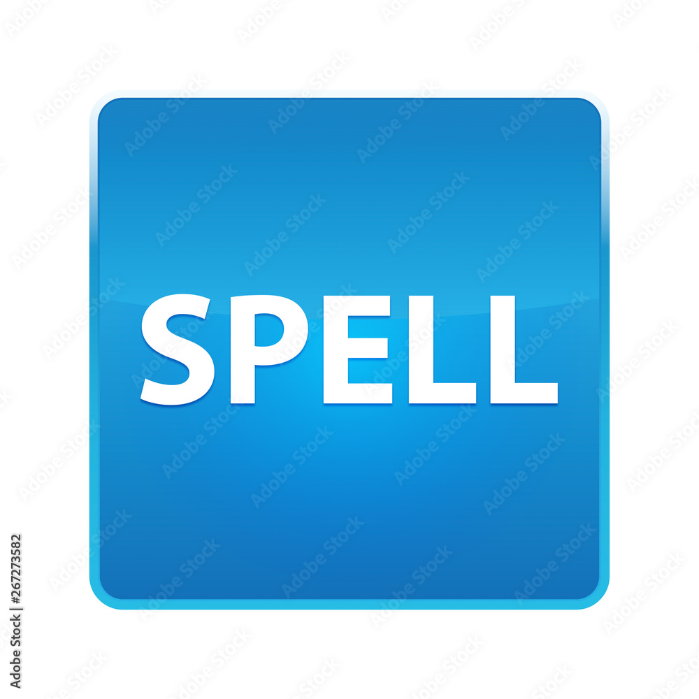 Spell shiny blue square button Spell shiny blue square button