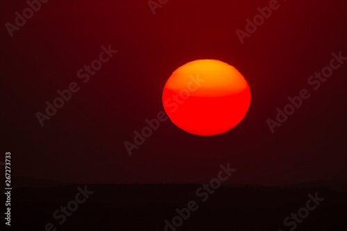 red sunset sun