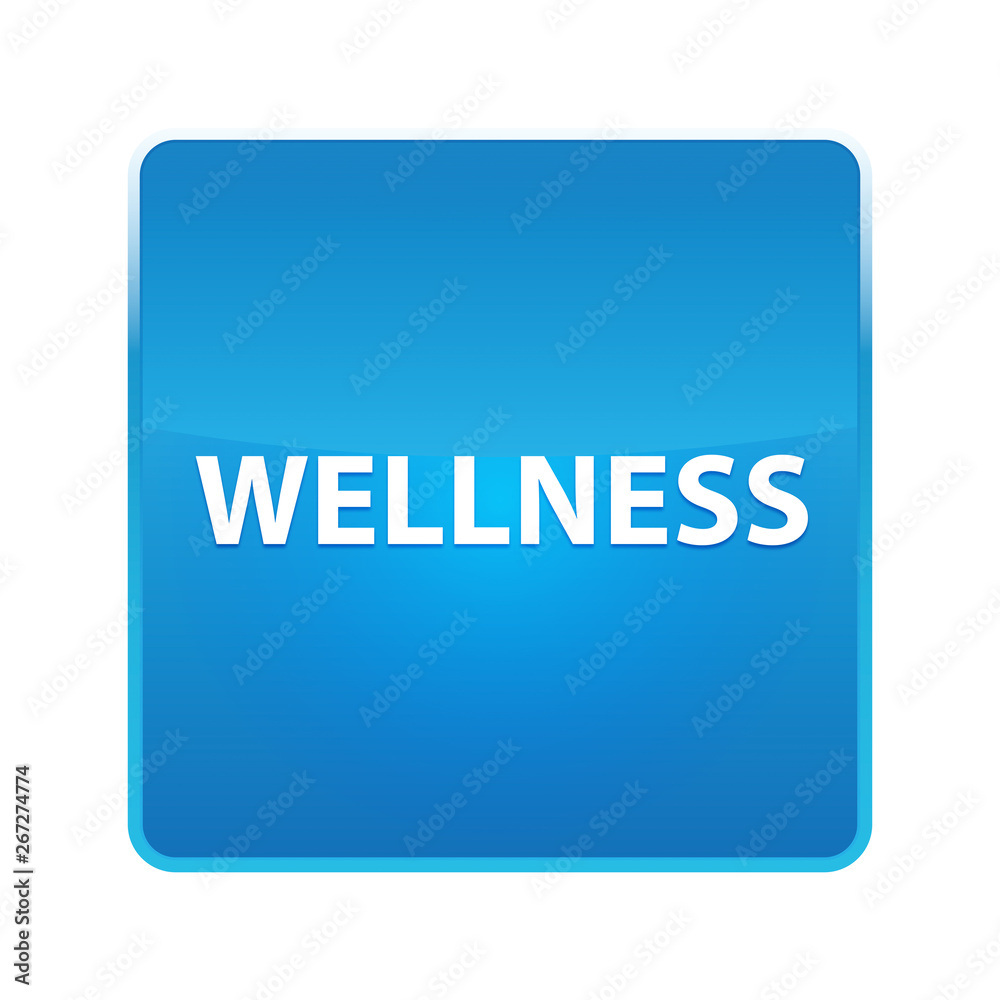 Wellness shiny blue square button Wellness shiny blue square button