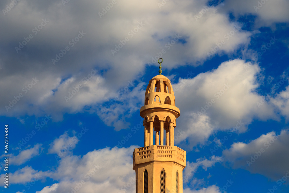 Minaret of El Mina Masjid Mosque in Hurghada, Egypt Minaret of El Mina Masjid Mosque in Hurghada, Egypt