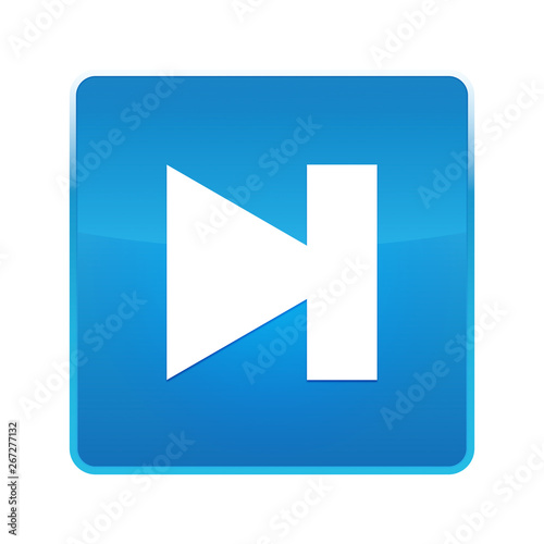 Free Download Next track icon shiny blue square button - GFXLoad