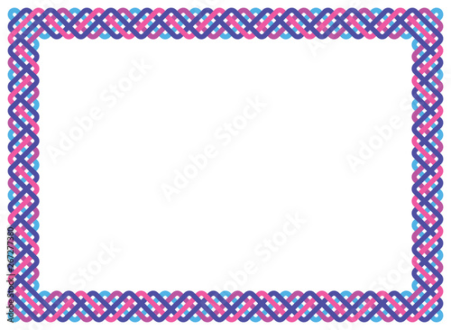 Colored ornamental decorative line frame. 