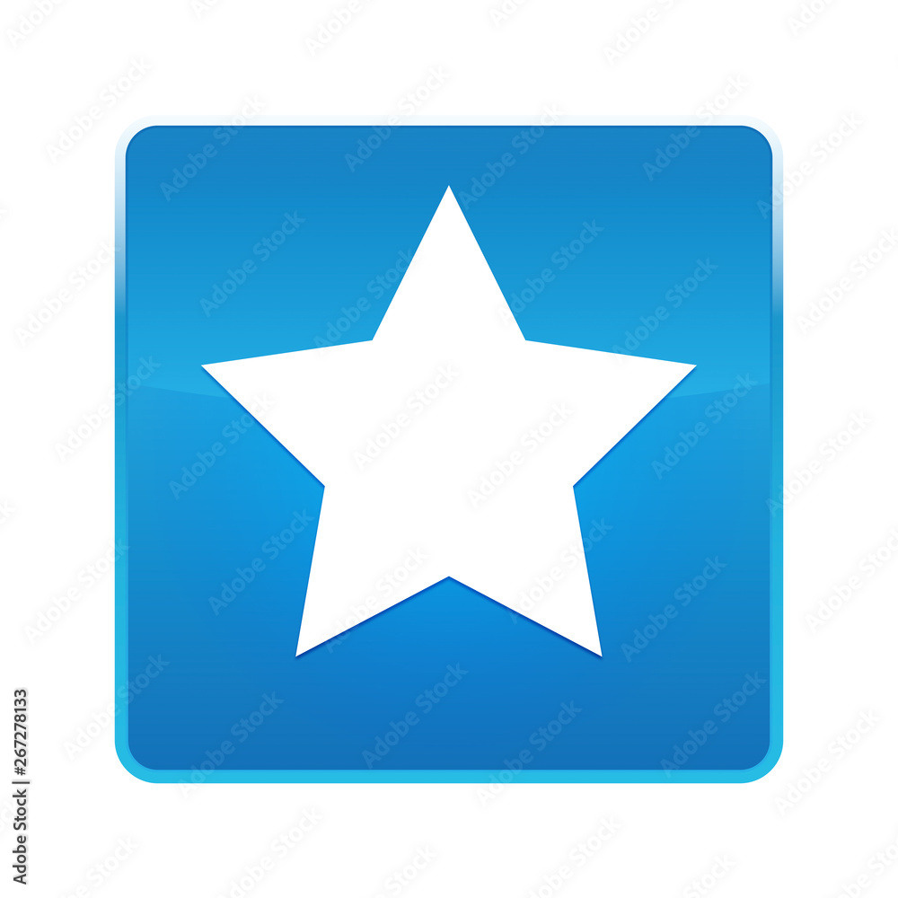 Star icon shiny blue square button Star icon shiny blue square button