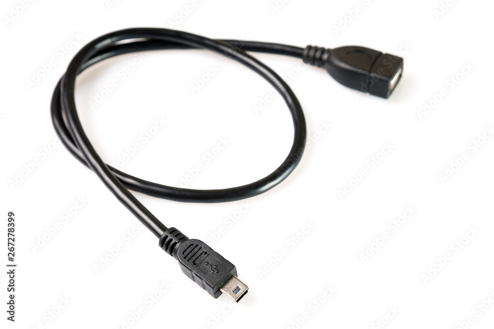 USB Data & Power Cable isolated on White Background. Close up USB Data & Power Cable isolated on White Background. Close up