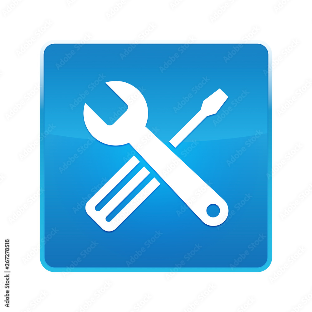 Tools icon shiny blue square button