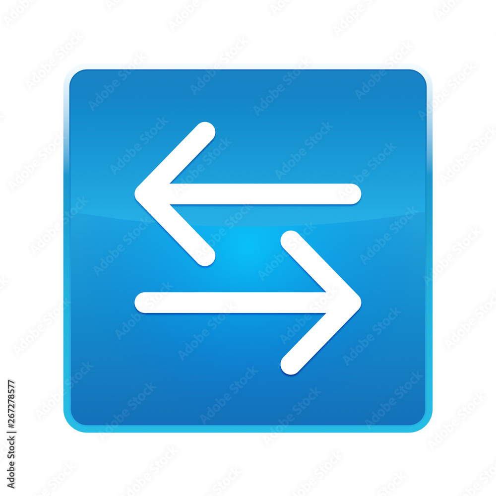 Transfer arrow icon shiny blue square button Transfer arrow icon shiny blue square button