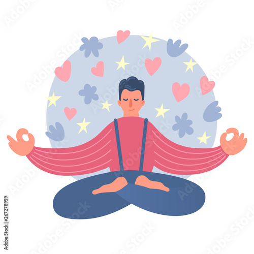 Meditating man.
