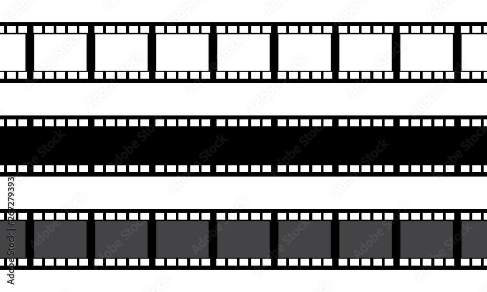 Set of film strip isolated on white background. Vector illustration