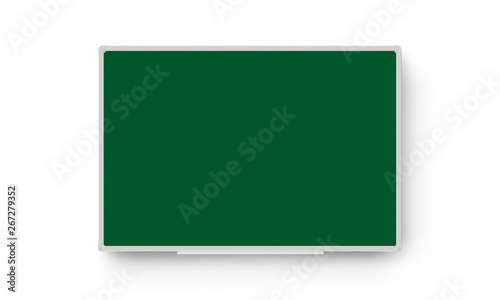 Green school chalkboard isolated on white background. Vector illustration