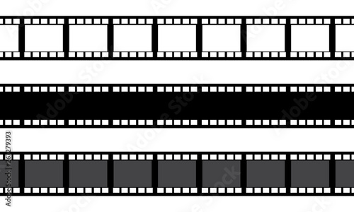 Set of film strip isolated on white background. Vector illustration