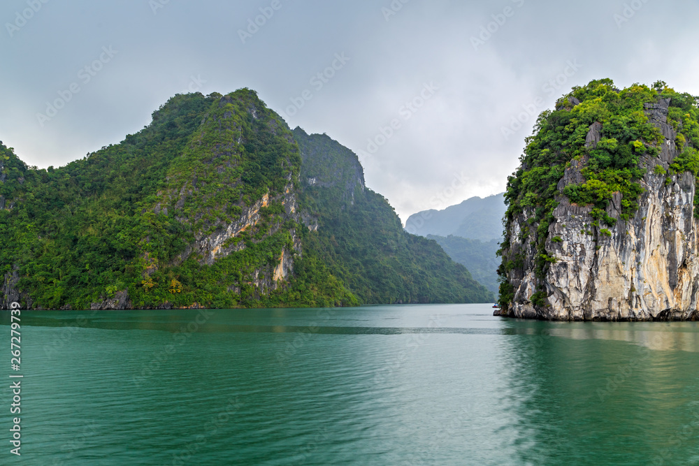 Halong bay Rocky islands the emerald waters of Ha Long Bay, UNESCO World Heritage Site. Vietnam.
