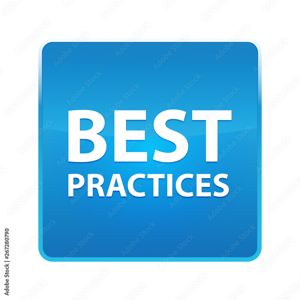 Best Practices shiny blue square button Best Practices shiny blue square button