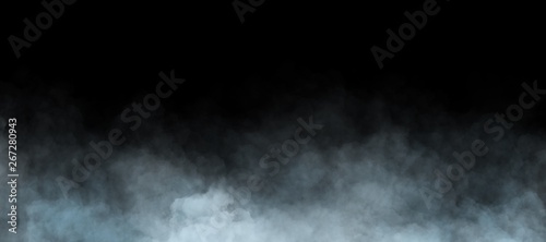abstract fog or smoke move on black background. White cloudiness, mist or smog background