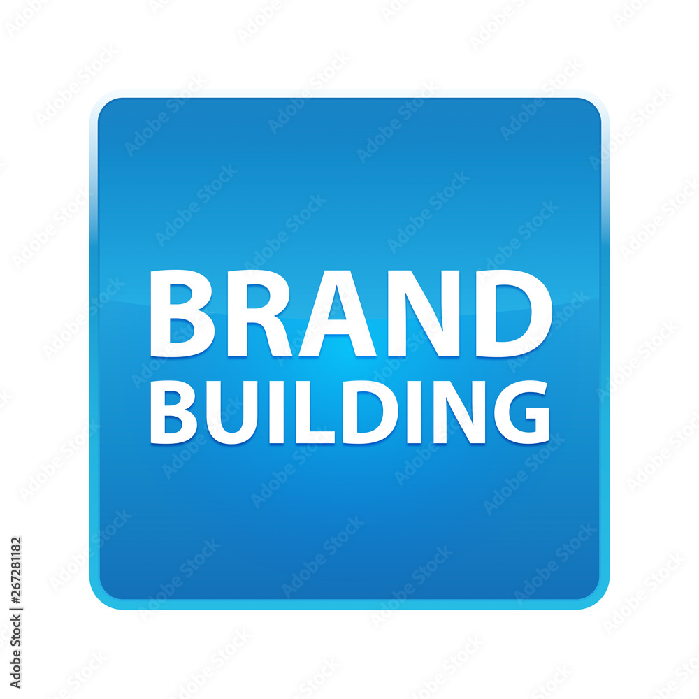 Brand Building shiny blue square button Brand Building shiny blue square button