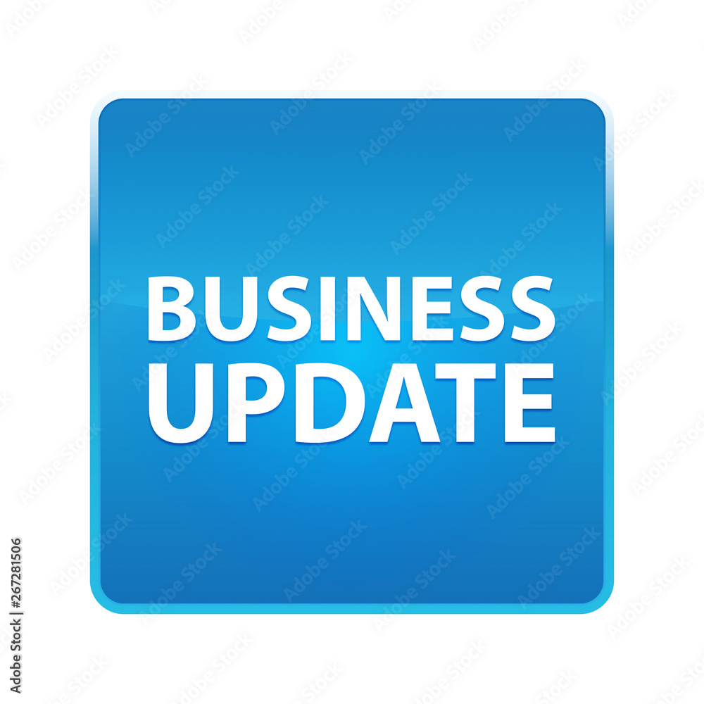 Business Update shiny blue square button Business Update shiny blue square button
