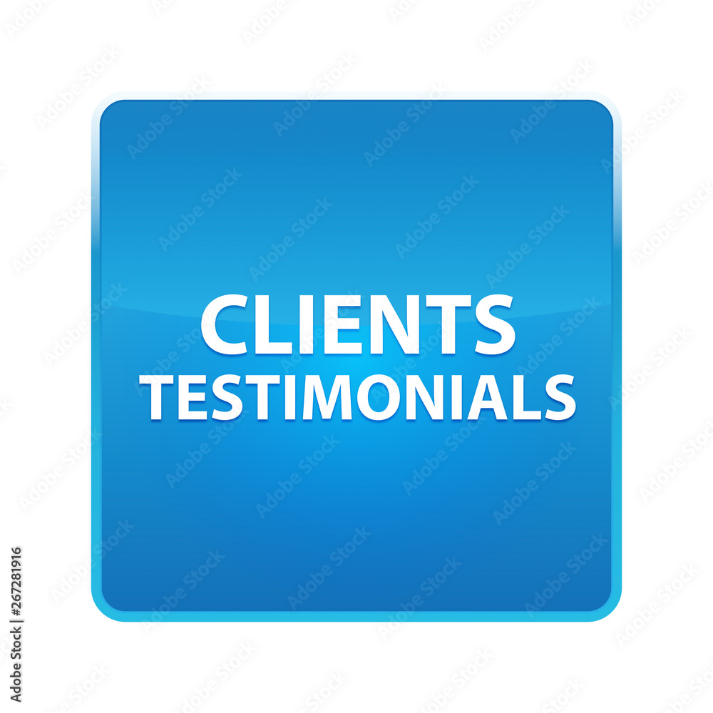 Clients Testimonials shiny blue square button Clients Testimonials shiny blue square button