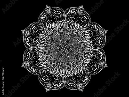 Decorative radial ornament in the form of a mandala
