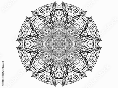 Decorative radial ornament in the form of a mandala