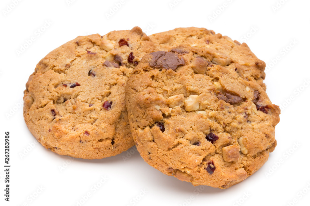 Chocolate chip cookie isolated on white background. Chocolate chip cookie isolated on white background.