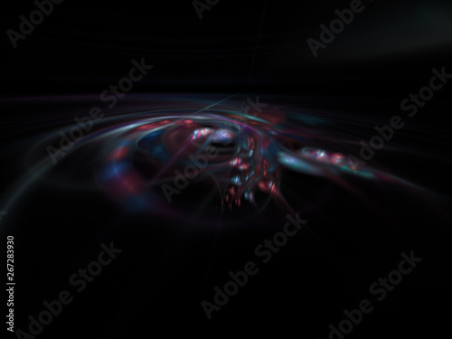 Energy waves. Wave propagation in space. Scientific abstraction 3d illustration.